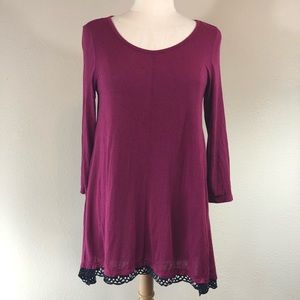 5 for $25! Lauren Conrad Red Long Sleeve Laser Cut